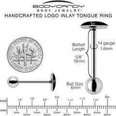 Phrase Logo CVNTY Barbell Tongue Ring by Onyx O