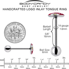 Love Me Not Flower Barbell Tongue Ring by Onyx O