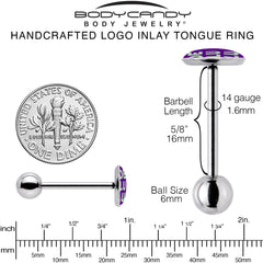 Word DELULU Barbell Tongue Ring by Onyx O