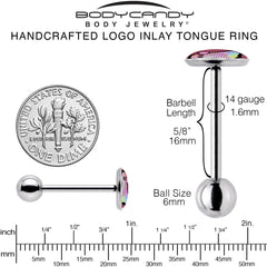 Disco Spirit Ghost Barbell Tongue Ring by Onyx O