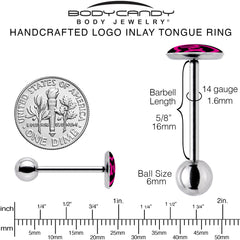 Hollow Heart Doll Word Barbell Tongue Ring by Onyx O