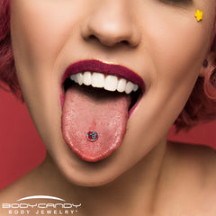 Blossom Creation Vibrant Bloom of Flowers Barbell Tongue Ring by Onyx O
