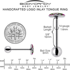 Blossom Creation Paradise of Pink Flowers Barbell Tongue Ring by Onyx O