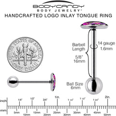 Floral Flowers Skull Barbell Tongue Ring by Onyx O