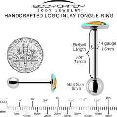 Fortune Cookie Barbell Tongue Ring by Onyx O