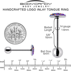 Funky Swirls Barbell Tongue Ring by Onyx O
