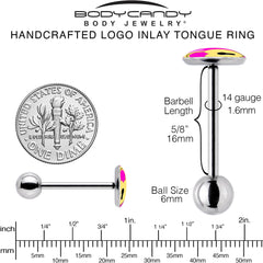 Heart Lock Barbell Tongue Ring by Onyx O