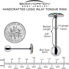 Cute Biting Baby Hippo Barbell Tongue Ring
