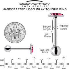 I Don't Like You Valentine Heart Barbell Tongue Ring