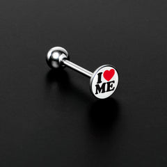 I Love Me Barbell Tongue Ring by Onyx O