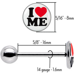 I Love Me Barbell Tongue Ring by Onyx O
