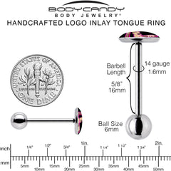 Karmic Boomerang Barbell Tongue Ring by Onyx O