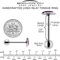 Pink Happy Llama Barbell Tongue Ring by Onyx O