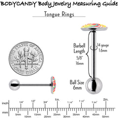 Rainbow Swirl Lollipop Barbell Tongue Ring by Onyx O
