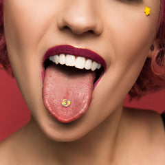 Rainbow Swirl Lollipop Barbell Tongue Ring by Onyx O