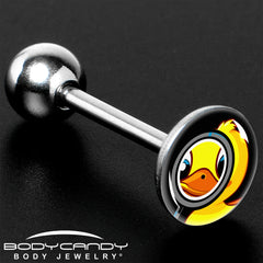 Magnified Yellow Duck Barbell Tongue Ring by Onyx O