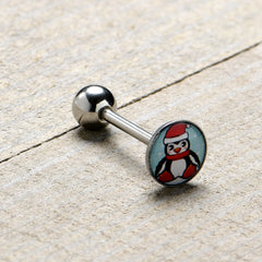 Snowfall Holiday Penguin Barbell Tongue Ring by Onyx O
