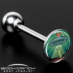 Reverse Alien UFO AbductionBarbell Tongue Ring by Onyx O