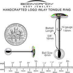 Ultra Bright Melting Skull Barbell Tongue Ring by Onyx O