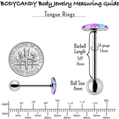 Purple Nautical Sand Dollar Barbell Tongue Ring by Onyx O