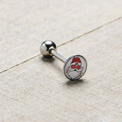 Christmas Peace Love Santa Barbell Tongue Ring by Onyx O