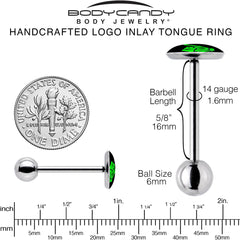 Shaka Hand Barbell Tongue Ring by Onyx O