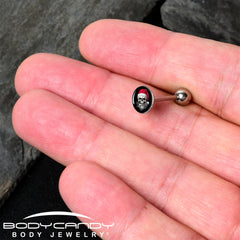 Holiday Skeleton Santa Claus Barbell Tongue Ring by Onyx O