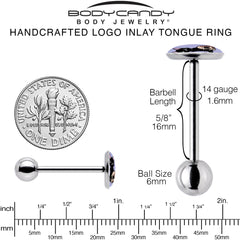 Skull Cat Barbell Tongue Ring by Onyx O