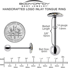 Christmas Holiday Spooky Snowman Barbell Tongue Ring by Onyx O