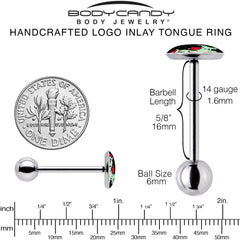 Christmas Holiday Dinosaur Barbell Tongue Ring by Onyx O