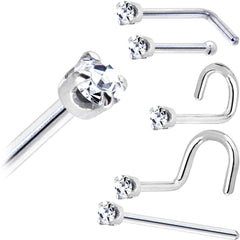 Platinum 1.5mm Genuine Diamond Nose Ring