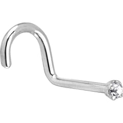 Platinum 1.5mm Genuine Diamond Nose Ring