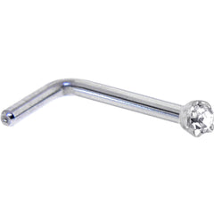 Platinum 1.5mm Genuine Diamond Nose Ring