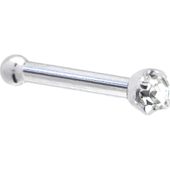 Platinum 1.5mm Genuine Diamond Nose Ring