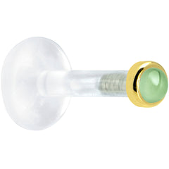 Solid 14K Yellow Gold 2mm Genuine Peridot Bioplast Push in Monroe