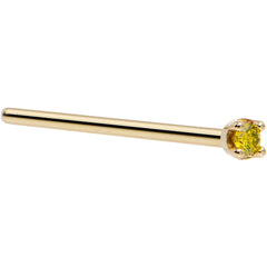 Solid 18K Yellow Gold 1.5mm Genuine Yellow Diamond Nose Ring