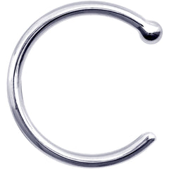 18G 3/8 Solid 14K White Gold Nose Hoop