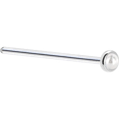 Solid 14K White Gold 2mm Cultured Pearl Nose Ring