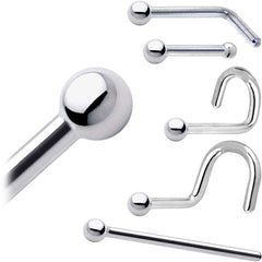 Platinum 1.5mm Ball Nose Ring
