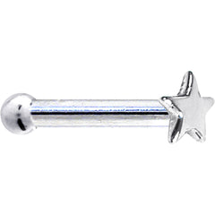 Solid 14K White Gold Star Nose Ring