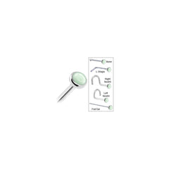 Solid 14K White Gold 2mm Aventurine Quartz Nose Ring