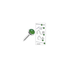 Solid 14K White Gold 2mm Jade Nose Ring
