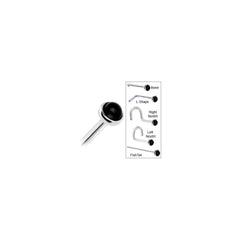Solid 14K White Gold 2mm Onyx Nose Ring