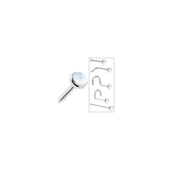 Solid 14K White Gold 2mm Rainbow Moonstone Nose Ring