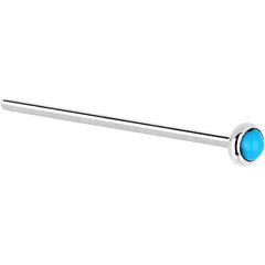 Solid 14K White Gold 2mm Turquoise Nose Ring