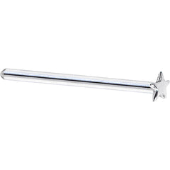 Solid 14K White Gold Star Nose Ring