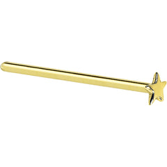 Solid 14K Yellow Gold Star Nose Ring