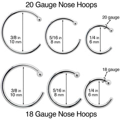 20G 5/16 Solid 18K Rose Gold Nose Hoop