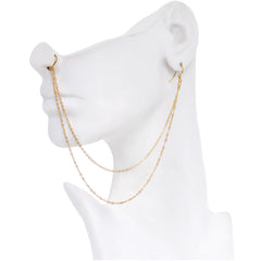 Handcrafted Pirate Booty Gold Plated Ear to Nose Chain 20G 5/16