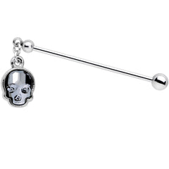 Handmade Sugar Skull Industrial Barbell Created with Crystals 36mm